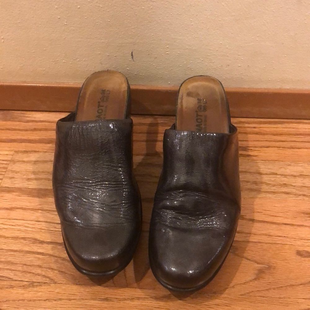 NAOT dark gray sparkly clogs